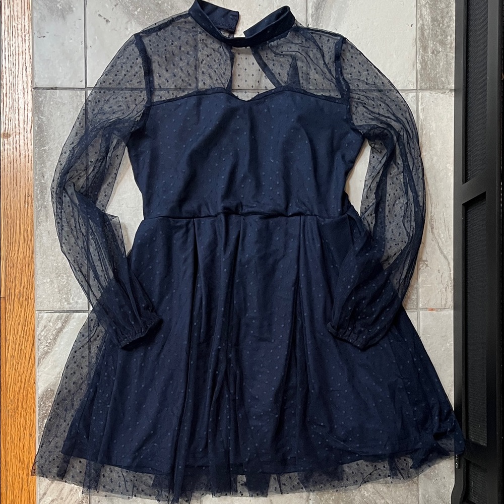 Elegant Navy Blue Kids Dress